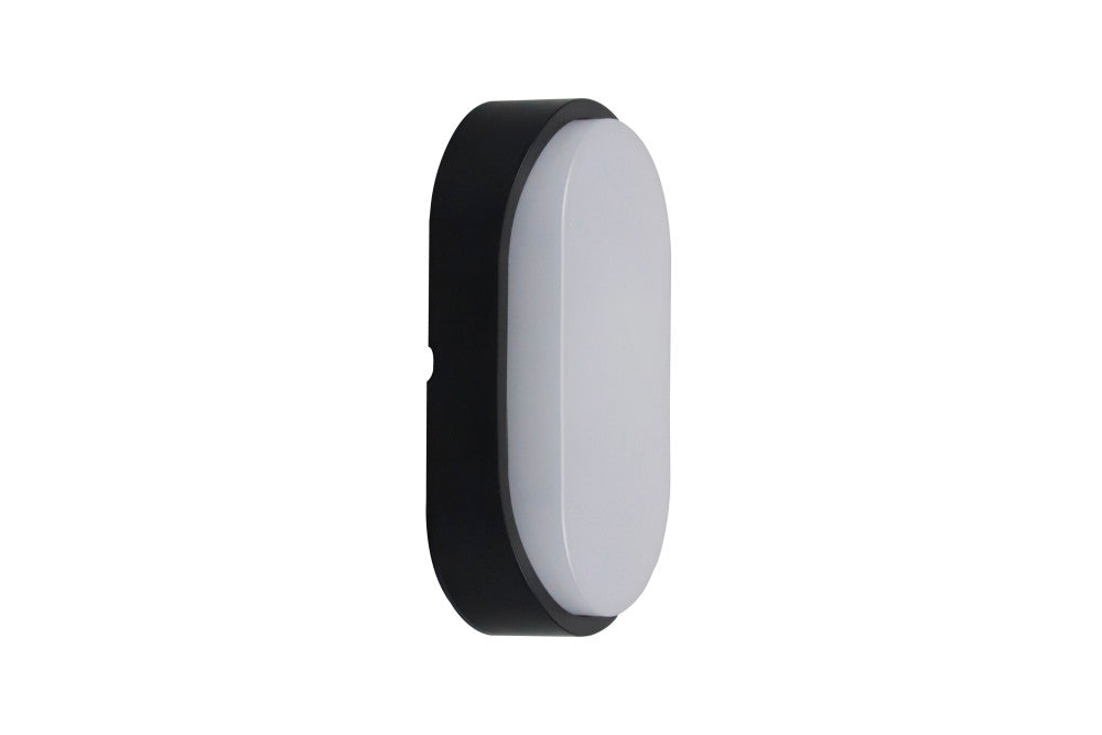 TOUGH SHELL COMPACT OVAL BULKHEAD 213X120MM 10W 1100LM 3000/4000/6000K SWITCHABLE CCT IP65 IK10 110LM/W INLUDING WHITE AND BLACK BEZELS INTEGRAL LED - ILBHP004