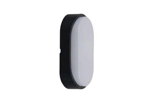 TOUGH SHELL COMPACT OVAL BULKHEAD 213X120MM 10W 1100LM 3000/4000/6000K SWITCHABLE CCT IP65 IK10 110LM/W INLUDING WHITE AND BLACK BEZELS INTEGRAL LED - ILBHP004