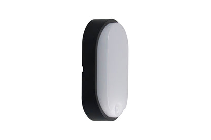 TOUGH SHELL COMPACT OVAL PIR BULKHEAD 213X120MM 10W 1100LM 3000/4000/6000K SWITCHABLE CCT IP65 IK10 110LM/W INLUDING WHITE AND BLACK BEZELS INTEGRAL LED - ILBHP002