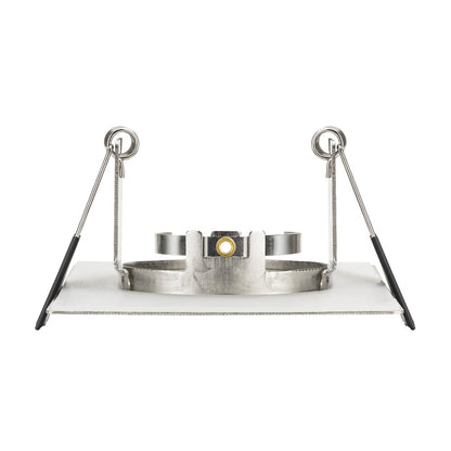 EVOFIRE FIRE RATED DOWNLIGHT 70MM CUTOUT IP65 SATIN NICKEL SQUARE +GU10 HOLDER INTEGRAL - ILDLFR70D008