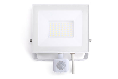 COMPACT SLIM FLOODLIGHT PIR 50W 5000LM 4000K 120 BEAM 100LM/W IP65 IK08 INTEGRAL LED WHITE - ILFLE044