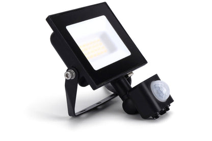 COMPACT SLIM FLOODLIGHT PIR 20W 2000LM 3000K 120 BEAM 100LM/W IP65 IK08 INTEGRAL LED BLACK - ILFLE031