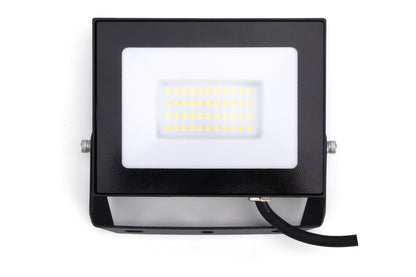 COMPACT SLIM FLOODLIGHT 30W 3000LM 4000K 120 BEAM 100LM/W IP65 IK08 INTEGRAL LED BLACK - ILFLE019