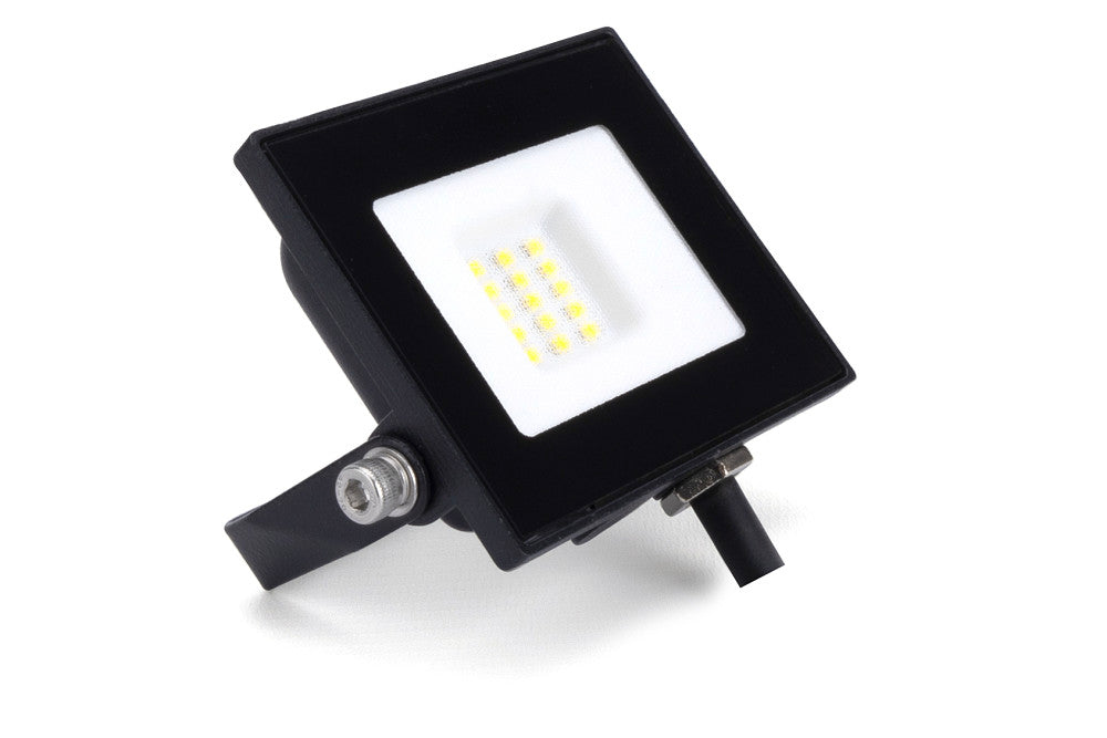 COMPACT SLIM FLOODLIGHT 10W 1000LM 4000K 120 BEAM 100LM/W IP65 IK08 INTEGRAL LED BLACK - ILFLE015