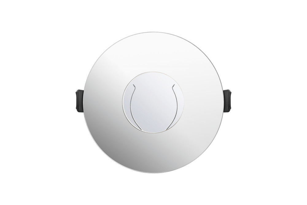 EVOFIRE FIRE RATED DOWNLIGHT 70-100MM CUTOUT IP65 POLISHED CHROME ROUND +GU10 HOLDER INTEGRAL - ILDLFR70D021