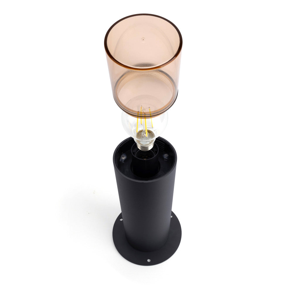 WINCHESTER OUTDOOR BOLLARD 400MM IP65 1xE27 DARK GREY INTEGRAL - ILBDB069