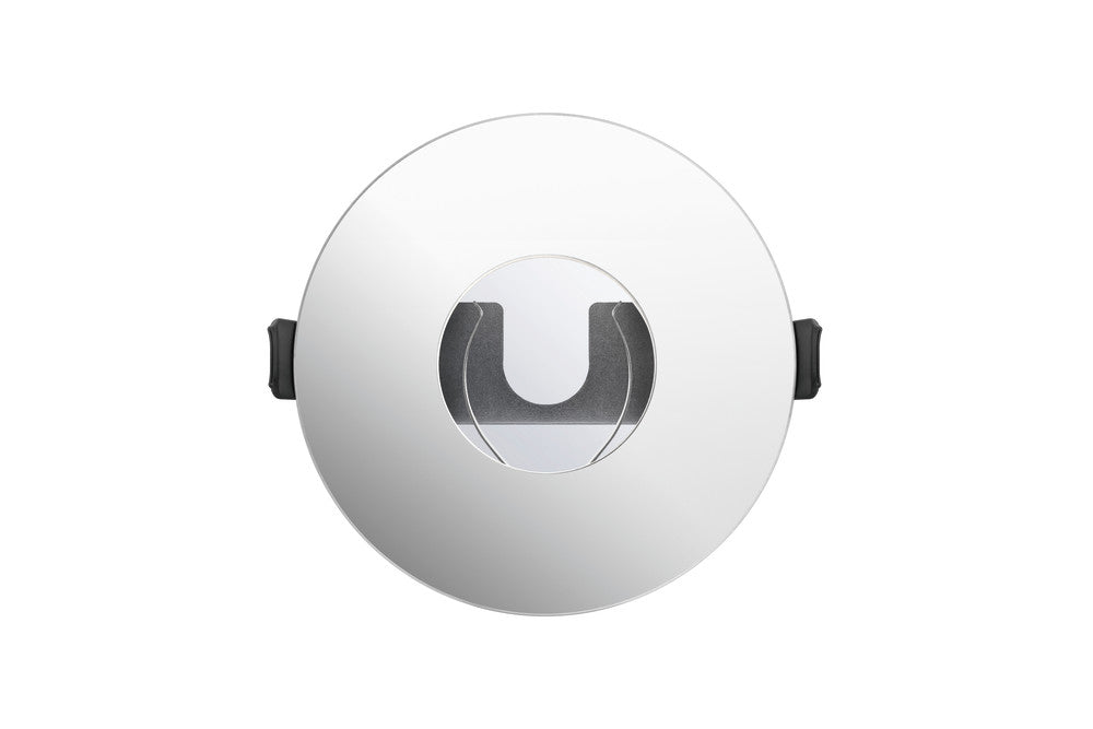 EVOFIRE FIRE RATED DOWNLIGHT 70-100MM CUTOUT IP65 POLISHED CHROME ROUND +GU10 HOLDER & INSULATION GUARD INTEGRAL - ILDLFR70D020