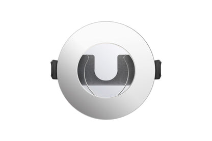 EVOFIRE FIRE RATED DOWNLIGHT 70MM CUTOUT IP65 POLISHED CHROME ROUND +GU10 HOLDER & INSULATION GUARD INTEGRAL - ILDLFR70D018