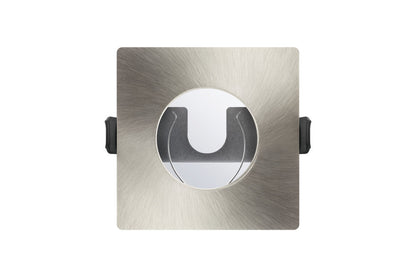EVOFIRE FIRE RATED DOWNLIGHT 70MM CUTOUT IP65 SATIN NICKEL SQUARE +GU10 HOLDER & INSULATION GUARD INTEGRAL - ILDLFR70D010