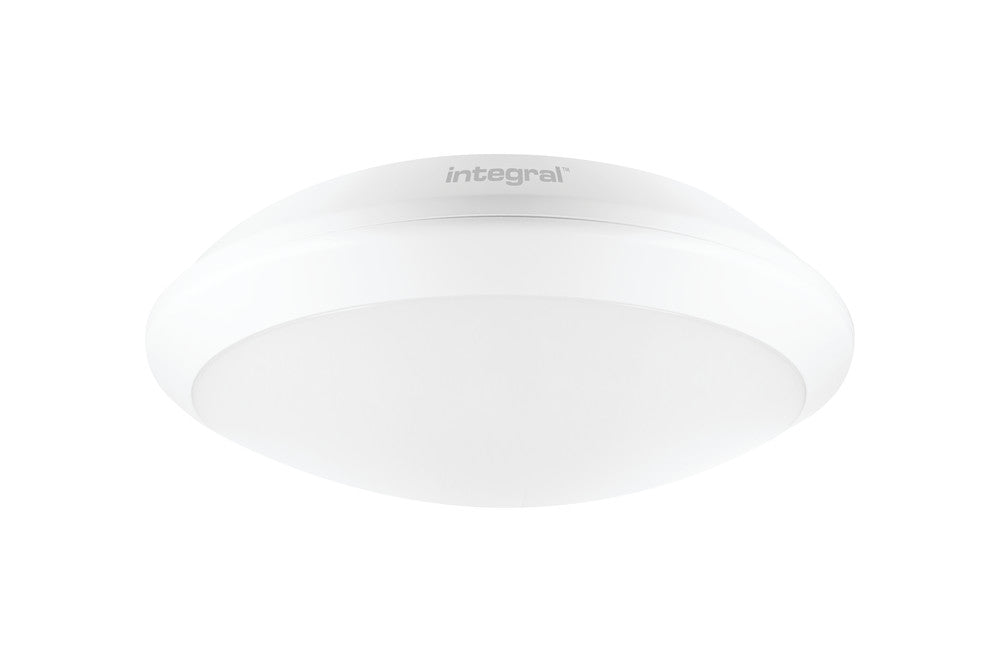 TOUGH SHELL+ BULKHEAD EMERGENCY 3HR AND MICROWAVE SENSOR 308MM DIA IP66 1400LM 15W 4000K IK10 110 BEAM NON-DIMM WHITE 93LM/W INTEGRAL - ILBHA059