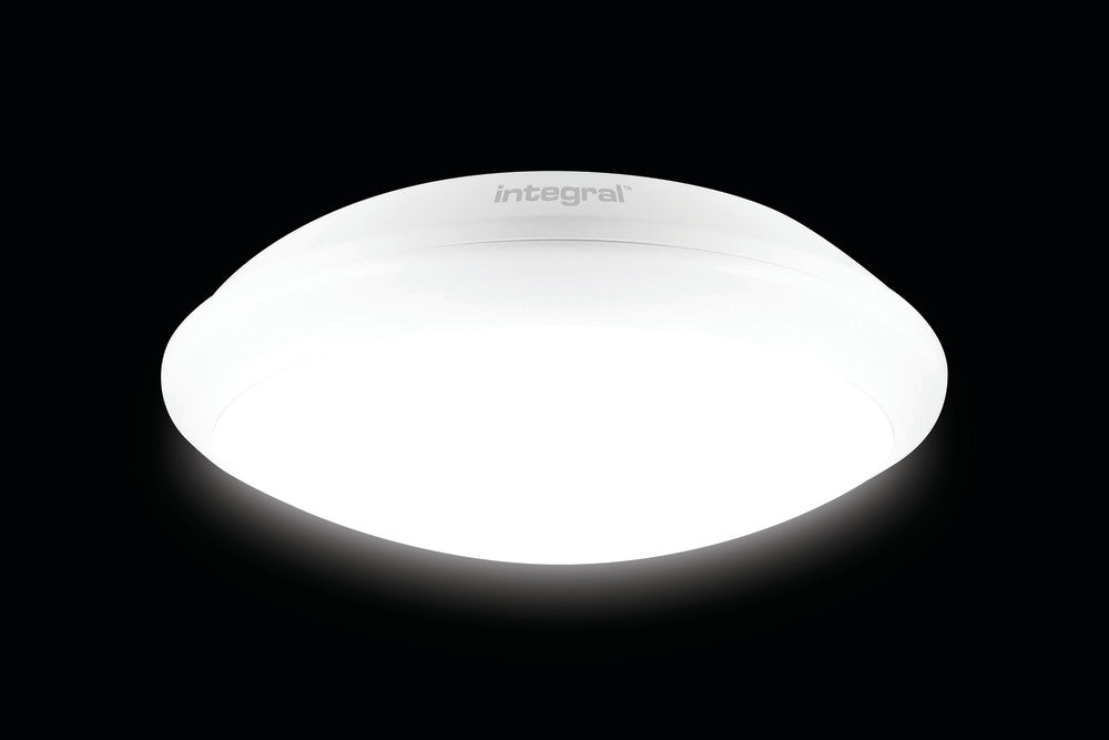 TOUGH SHELL+ BULKHEAD EMERGENCY 3HR AND MICROWAVE SENSOR 308MM DIA IP66 1400LM 15W 4000K IK10 110 BEAM NON-DIMM WHITE 93LM/W INTEGRAL - ILBHA059