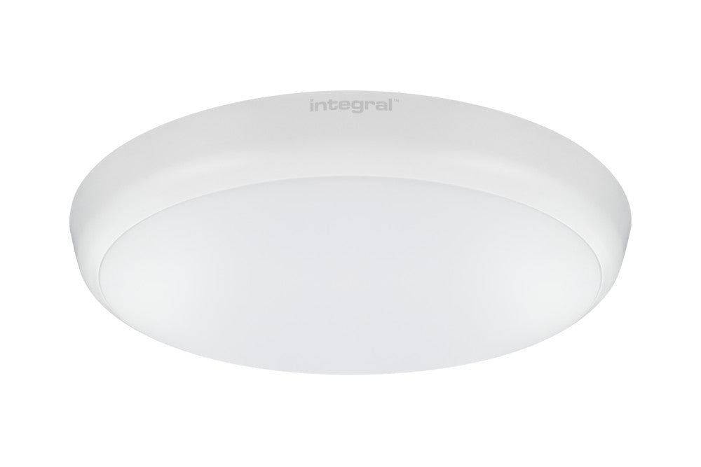 SLIMLINE CEILING/WALL LIGHT EMERGENCY 3HR AND MICROWAVE SENSOR 250MM DIA IP54 1056LM 12W 4000K IK10 120 BEAM NON-DIMM WHITE 88LM/W INTEGRAL - ILBHC010