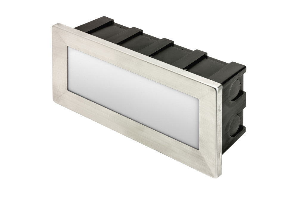 OUTDOOR RECESSED WALL LIGHT BRICK IP65 180LM 3.8W 3000K DOWN LIGHT STAINLESS STEEL INTEGRAL - ILBLA015