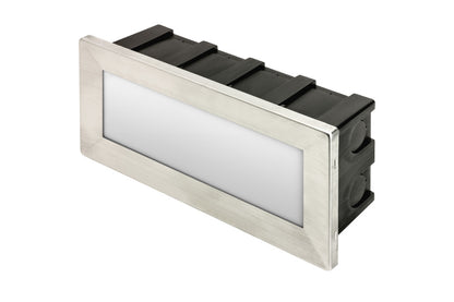 OUTDOOR RECESSED WALL LIGHT BRICK IP65 180LM 3.8W 3000K DOWN LIGHT STAINLESS STEEL INTEGRAL - ILBLA015