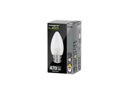 CANDLE BULB B22 470LM 4.2W 2700K DIMMABLE 240 BEAM FROSTED INTEGRAL - ILCANDB22DC025