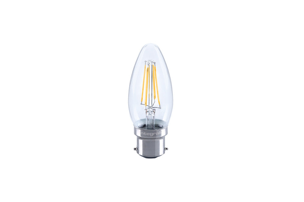 OMNI FILAMENT CANDLE BULB B22 470LM 3.4W 2700K DIMMABLE 330 BEAM CLEAR FULL GLASS INTEGRAL - ILCANDB22DC043