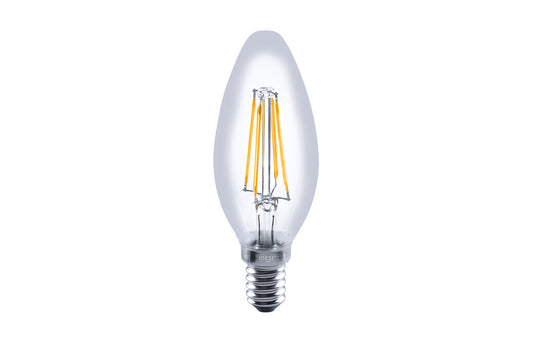 OMNI FILAMENT CANDLE BULB E14 470LM 3.4W 2700K DIMMABLE 330 BEAM CLEAR FULL GLASS INTEGRAL - ILCANDE14D050