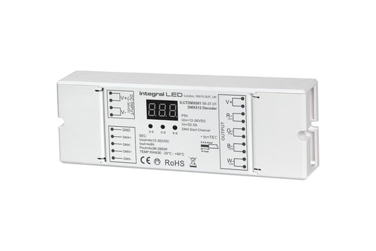DMX 512 DECODER 12-36VDC CONSTANT VOLTAGE 384W(12V) AND 768W(24V) AND 1152W(36V) INTEGRAL - ILCTDMX001