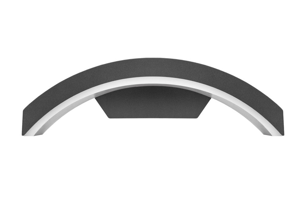 OUTDOOR DECORATIVE WALL LIGHT CURVE IP54 360LM 7.5W 3000K DOWN LIGHT DARK GREY INTEGRAL - ILDEA008