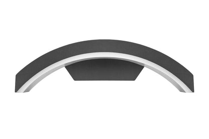 OUTDOOR DECORATIVE WALL LIGHT CURVE IP54 360LM 7.5W 3000K DOWN LIGHT DARK GREY INTEGRAL - ILDEA008