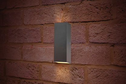 OUTDOOR DECORATIVE WALL LIGHT PABLO IP54 300LM 8W 3000K UP/DOWN LIGHT DARK GREY INTEGRAL - ILDEA010