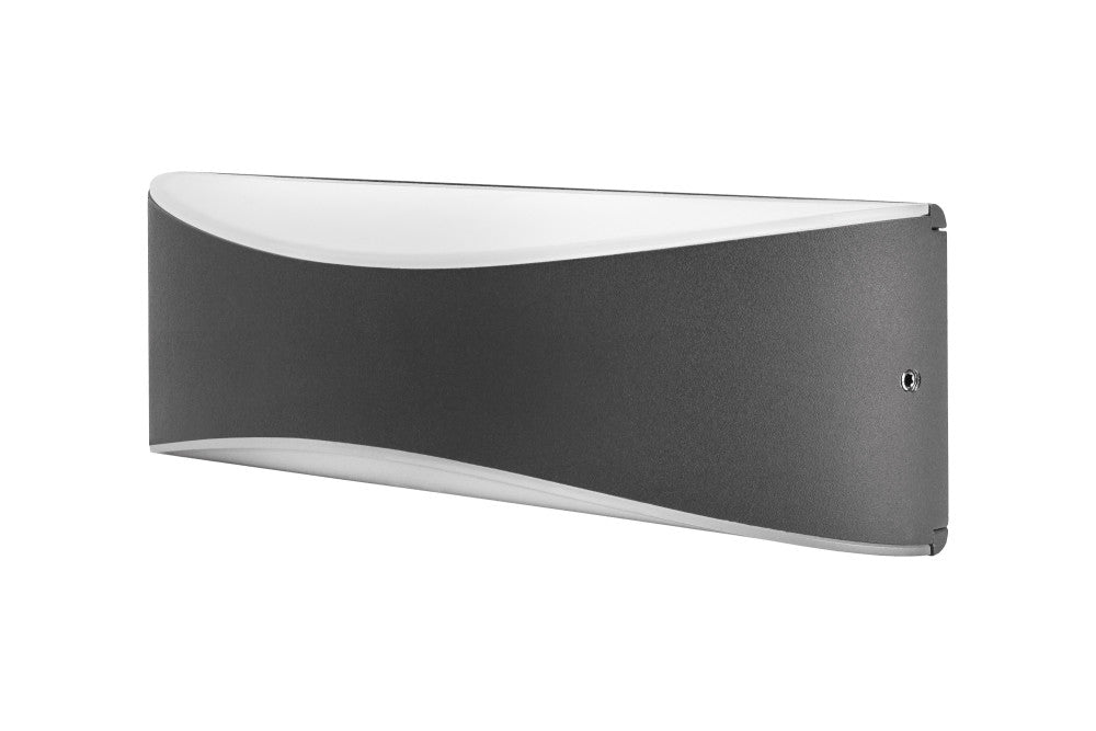 OUTDOOR DECORATIVE WALL LIGHT WAVE IP65 310LM 7W 3000K UP/DOWN LIGHT DARK GREY INTEGRAL - ILDEA011