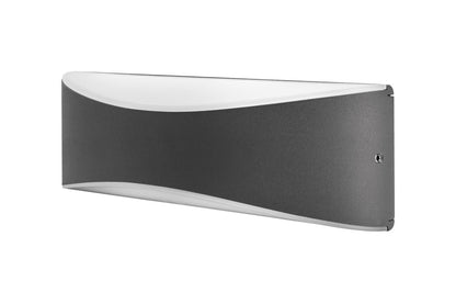 OUTDOOR DECORATIVE WALL LIGHT WAVE IP65 310LM 7W 3000K UP/DOWN LIGHT DARK GREY INTEGRAL - ILDEA011