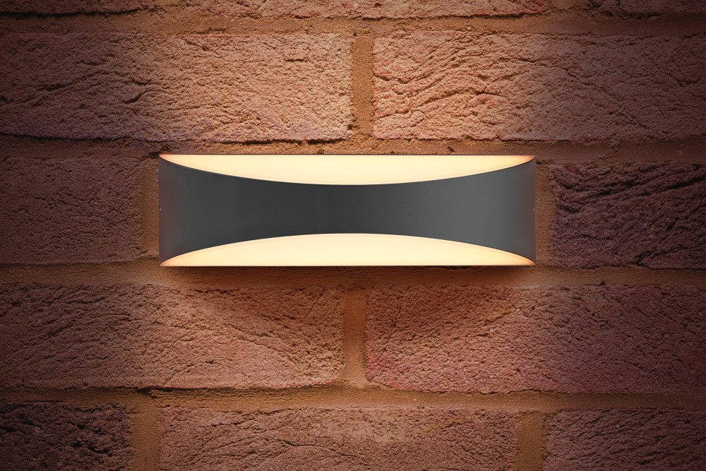 OUTDOOR DECORATIVE WALL LIGHT WAVE IP65 310LM 7W 3000K UP/DOWN LIGHT DARK GREY INTEGRAL - ILDEA011