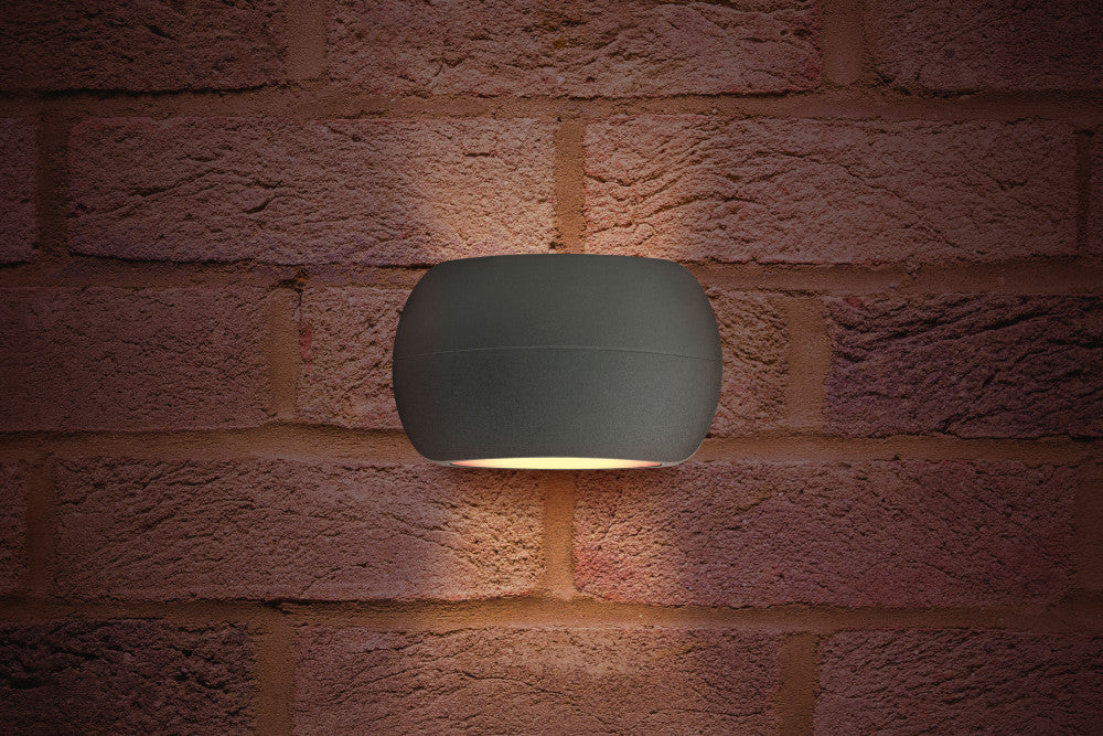 OUTDOOR DECORATIVE WALL LIGHT LUXSTONE IP54 320LM 8.5W 3000K UP/DOWN LIGHT DARK GREY INTEGRAL - ILDEA014