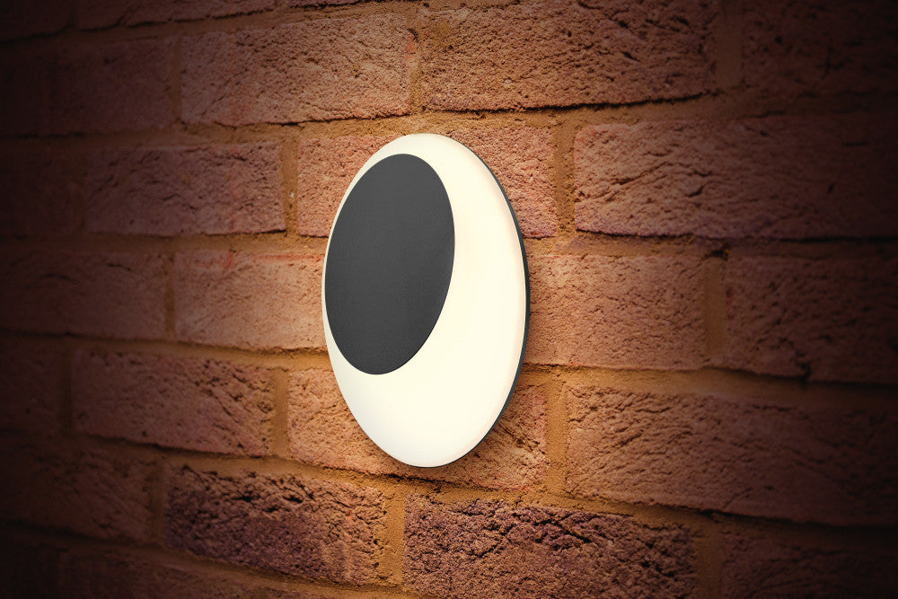 OUTDOOR DECORATIVE WALL LIGHT GEOLUX IP65 620LM 13W 4000K OMNI DIRECTIONAL DARK GREY INTEGRAL - ILDEA021