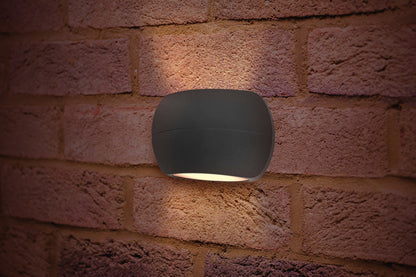 OUTDOOR DECORATIVE WALL LIGHT LUXSTONE IP54 320LM 8.5W 3000K UP/DOWN LIGHT DARK GREY INTEGRAL - ILDEA014