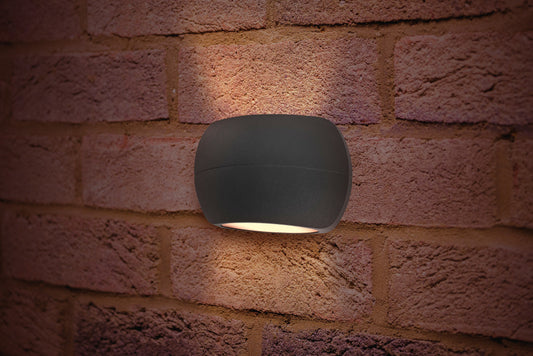 OUTDOOR DECORATIVE WALL LIGHT LUXSTONE IP54 320LM 8.5W 3000K UP/DOWN LIGHT DARK GREY INTEGRAL - ILDEA014