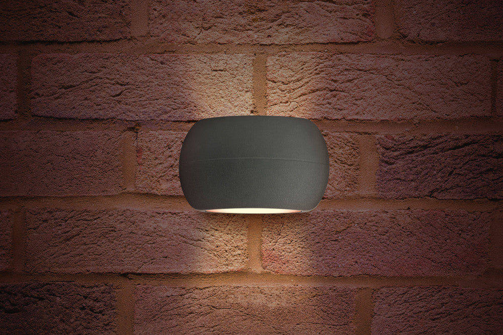 OUTDOOR DECORATIVE WALL LIGHT LUXSTONE IP54 335LM 8.5W 4000K UP/DOWN LIGHT DARK GREY INTEGRAL - ILDEA026