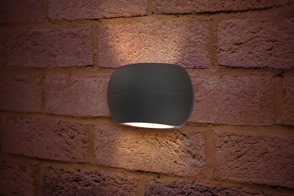 OUTDOOR DECORATIVE WALL LIGHT LUXSTONE IP54 335LM 8.5W 4000K UP/DOWN LIGHT DARK GREY INTEGRAL - ILDEA026