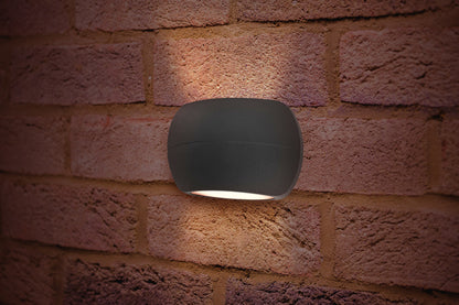 OUTDOOR DECORATIVE WALL LIGHT LUXSTONE IP54 335LM 8.5W 4000K UP/DOWN LIGHT DARK GREY INTEGRAL - ILDEA026