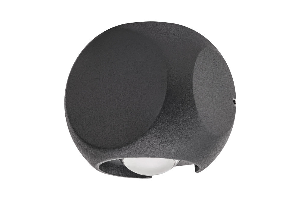 OUTDOOR DECORATIVE WALL LIGHT CROSSCUBE IP54 230LM 6W 3000K 2 WAY LIGHT DARK GREY INTEGRAL - ILDEB034