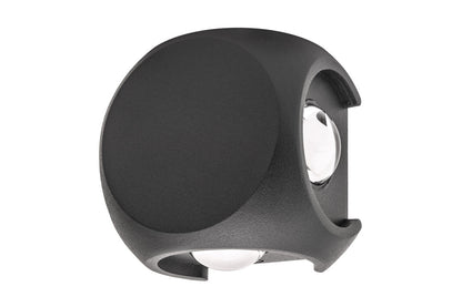 OUTDOOR DECORATIVE WALL LIGHT CROSSCUBE IP54 360LM 8W 3000K 4 WAY LIGHT DARK GREY INTEGRAL - ILDEB035