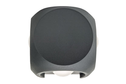 OUTDOOR DECORATIVE WALL LIGHT CROSSCUBE IP54 360LM 8W 3000K 4 WAY LIGHT DARK GREY INTEGRAL - ILDEB035