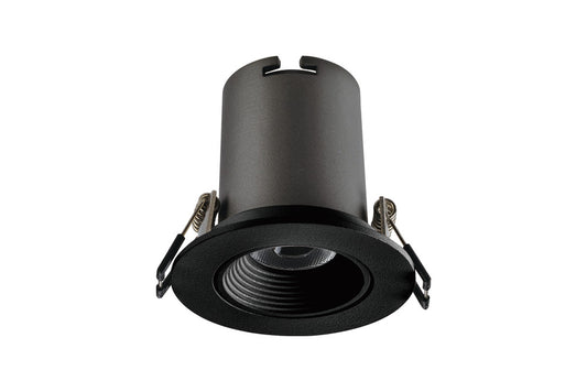 HI-BRITE TILTABLE DOWNLIGHT 60MM CUTOUT 9W 715LM 82LM/W 3000K 30 BEAM NON-DIMM FINISH-F BLACK INTEGRAL - ILDL60K010