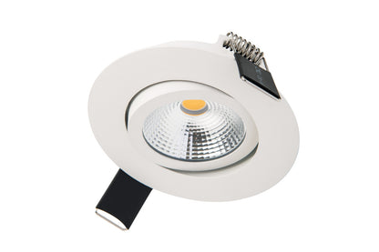 ULTRA SLIM TILTABLE DOWNLIGHT 65MM CUTOUT 6.5W 650LM 100LM/W 3000K 36 BEAM DIMMABLE WHITE INTEGRAL - ILDL65L001