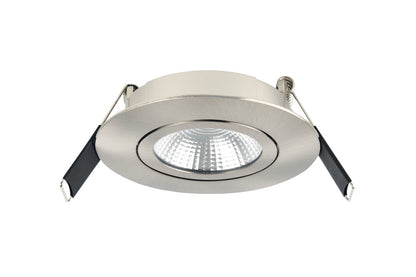 ULTRA SLIM TILTABLE DOWNLIGHT 65MM CUTOUT 6.5W 650LM 100LM/W 3000K 36 BEAM DIMMABLE SATIN NICKEL INTEGRAL - ILDL65L003