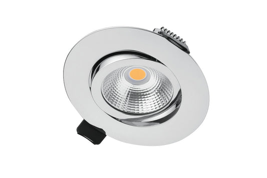 ULTRA SLIM TILTABLE DOWNLIGHT 65MM CUTOUT 6.5W 650LM 100LM/W 3000K 36 BEAM DIMMABLE POLISHED CHROME INTEGRAL - ILDL65L004
