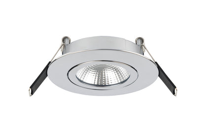 ULTRA SLIM TILTABLE DOWNLIGHT 65MM CUTOUT 6.5W 650LM 100LM/W 3000K 36 BEAM DIMMABLE POLISHED CHROME INTEGRAL - ILDL65L004