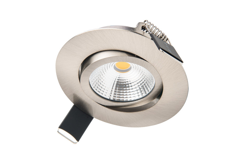 ULTRA SLIM TILTABLE DOWNLIGHT 65MM CUTOUT 6.5W 670LM 103LM/W 4000K 36 BEAM DIMMABLE SATIN NICKEL INTEGRAL - ILDL65L007