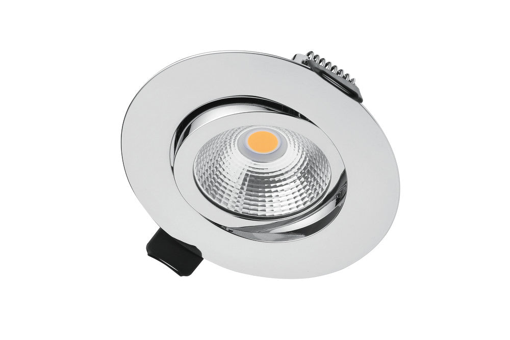 ULTRA SLIM TILTABLE DOWNLIGHT 65MM CUTOUT 6.5W 670LM 103LM/W 4000K 36 BEAM DIMMABLE POLISHED CHROME INTEGRAL - ILDL65L008