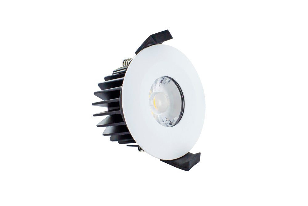 LOW-PROFILE FIRE RATED DOWNLIGHT 70-75MM CUTOUT IP65 510LM 6W 3000K 38 BEAM DIMMABLE 85LM/W WHITE INTEGRAL - ILDLFR70B001