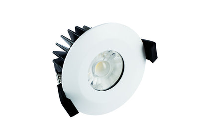 LOW-PROFILE FIRE RATED DOWNLIGHT 70-75MM CUTOUT IP65 510LM 6W 3000K 38 BEAM NON-DIMM 85LM/W WHITE INTEGRAL - ILDLFR70B002