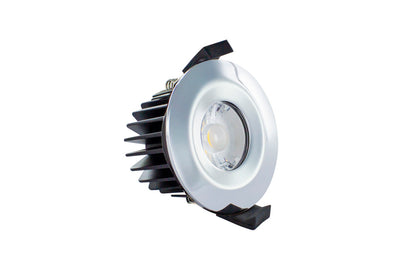 LOW-PROFILE FIRE RATED DOWNLIGHT 70-75MM CUTOUT IP65 430LM 6W 3000K 38 BEAM DIMMABLE 72LM/W POLISHED CHROME INTEGRAL - ILDLFR70B008