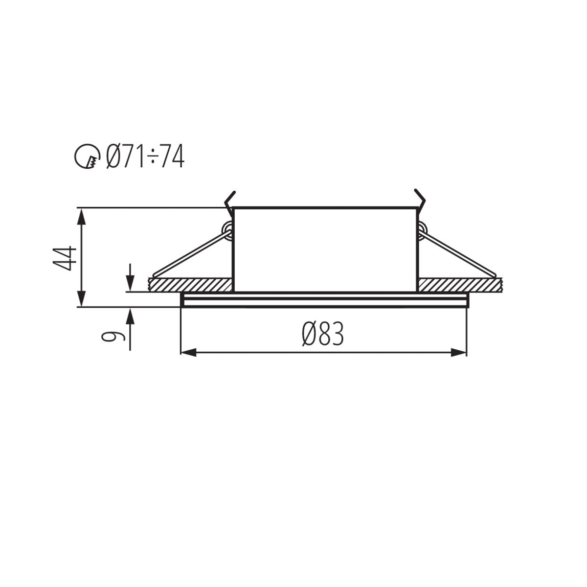 Ceiling-mounted spotlight fitting QULES