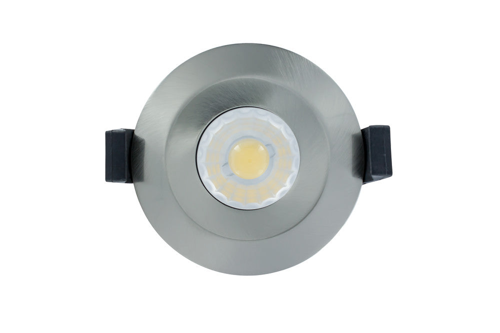 LOW-PROFILE FIRE RATED DOWNLIGHT 70-75MM CUTOUT IP65 510LM 6W 3000K 36 BEAM DIMMABLE 85LM/W SATIN NICKEL INTEGRAL - ILDLFR70B014